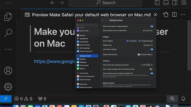 Make your default web browser on Mac