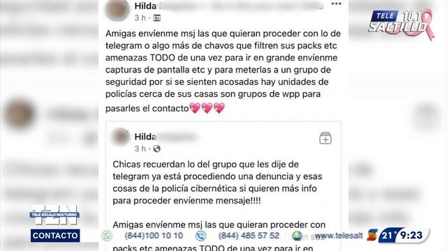 Tumban 'packs' de saltillenses distribuidos en Telegram