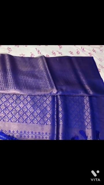 Blue kanjivaram silk saree #shorts #shortvideo #youtubeshorts
