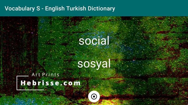 English - Turkish Dictionary - Vocabulary S