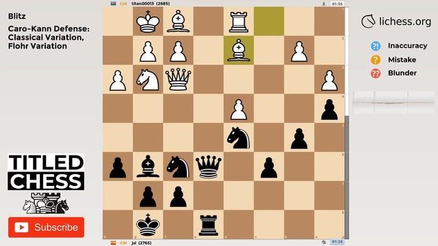 Caro-Kann Defense: Classical Variation, Flohr Variation - Blitz - Titled Chess