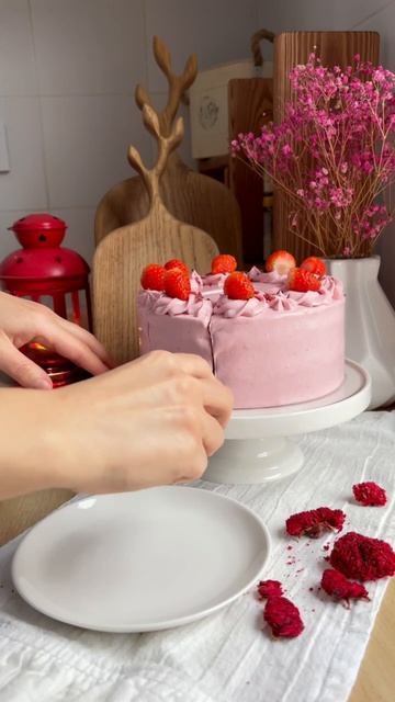 Торт Клубничный йогурт без сахара и глютена. В нем всего 130 ккал!  #ппрецепты