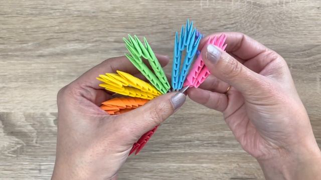 3D Origami Rainbow Flower V2 Easy Step By Step Tutorial - Shalscrafts.