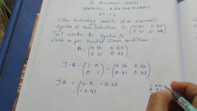 TN Class 11 Business Maths Matrices & Determinants Ex 1.4 Sum 1
