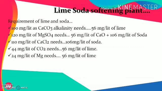 Water softening by lime soda process