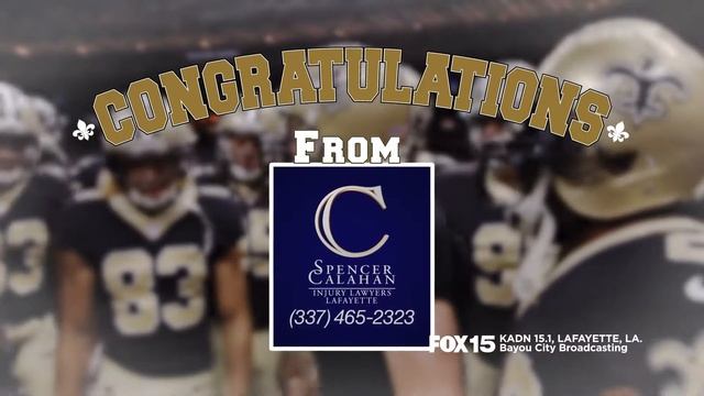 Erik Tobias - KADN FOX 15 New Orleans Saints 2019 Sponsor ID Spencer Calahan