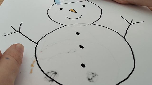 Рисуем снеговика ⛄