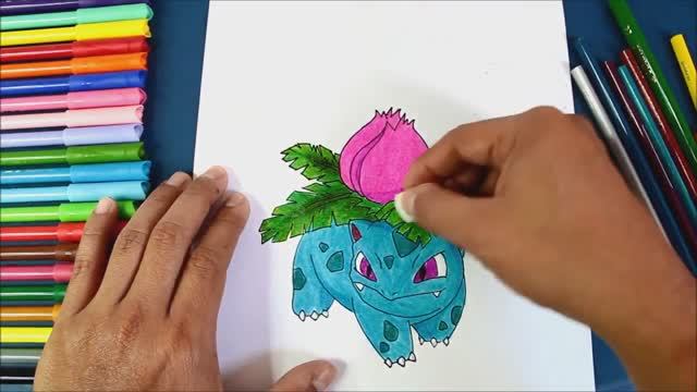 Как нарисовать и раскрасить ИВИЗАВРА (Pokémon GO)