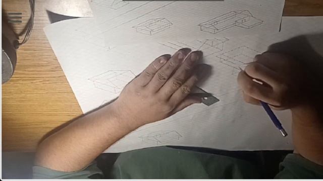 Isometric Map Drawing of a simple D&D village.
