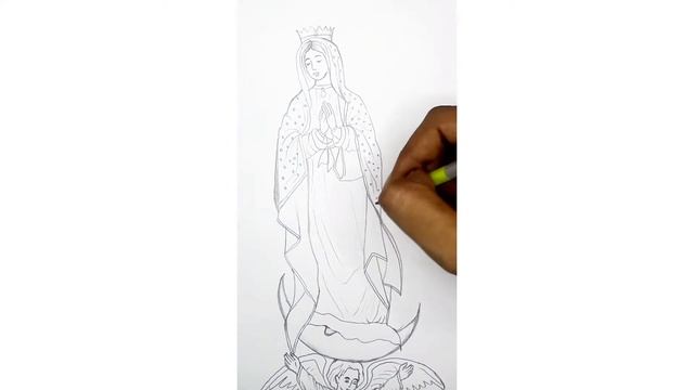 our lady of Guadalupe pencil drawing | mother mary pencil drawing | our lady of Guadalupe drawing