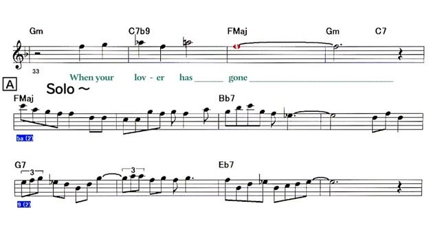 When Your Lover Has Gone ( Ballad ) - B.T ( _saxophone_ Eb ) Melody & Solo ( 360 X 640 )