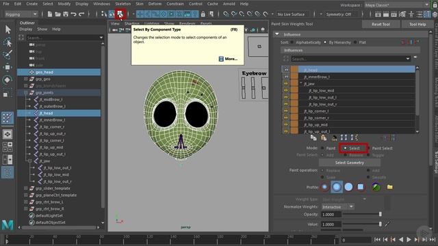 25 - Adding Joints as Deformers and Skinning the Jaw