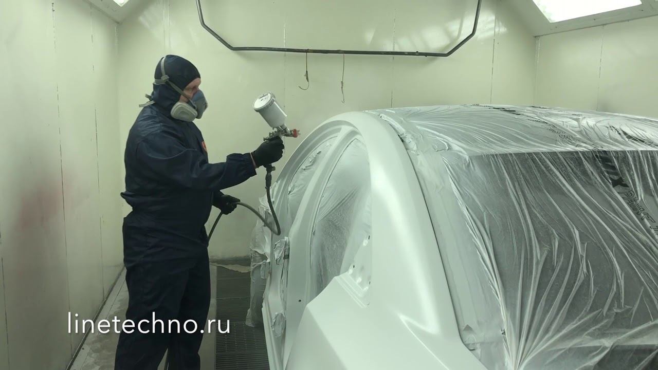 Окраска центральной стойки, каркаса кузова и заднего крыла