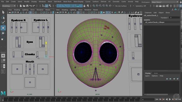 44 - Creating Controls for the Eye-region and Setting up the Cheek Controls
