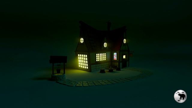 Low poly medieval house