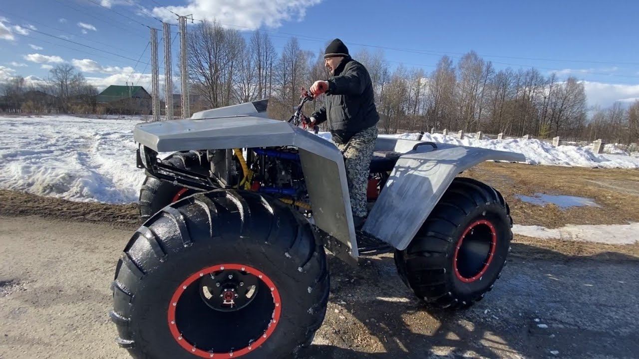 Оживили квадроцикл T-REX !!! Самодельный вал для рулевой рейки.