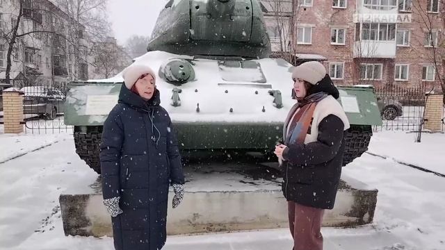 Юнкоры вместе с сотрудниками музея рассказали о танке Т34 который находится на территории музея