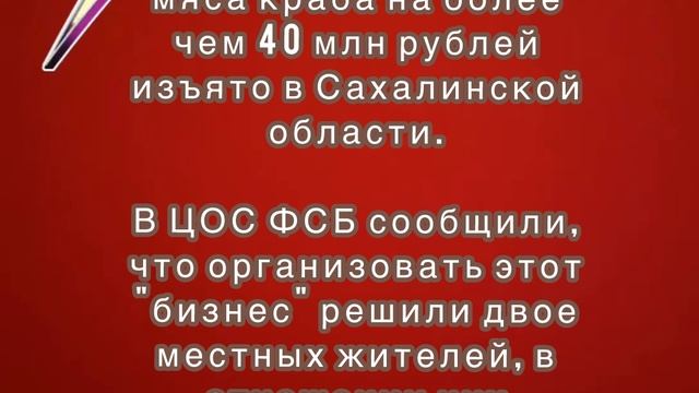 Более двух тонн незаконно добытого мяса краба изъято в Сахалинской области