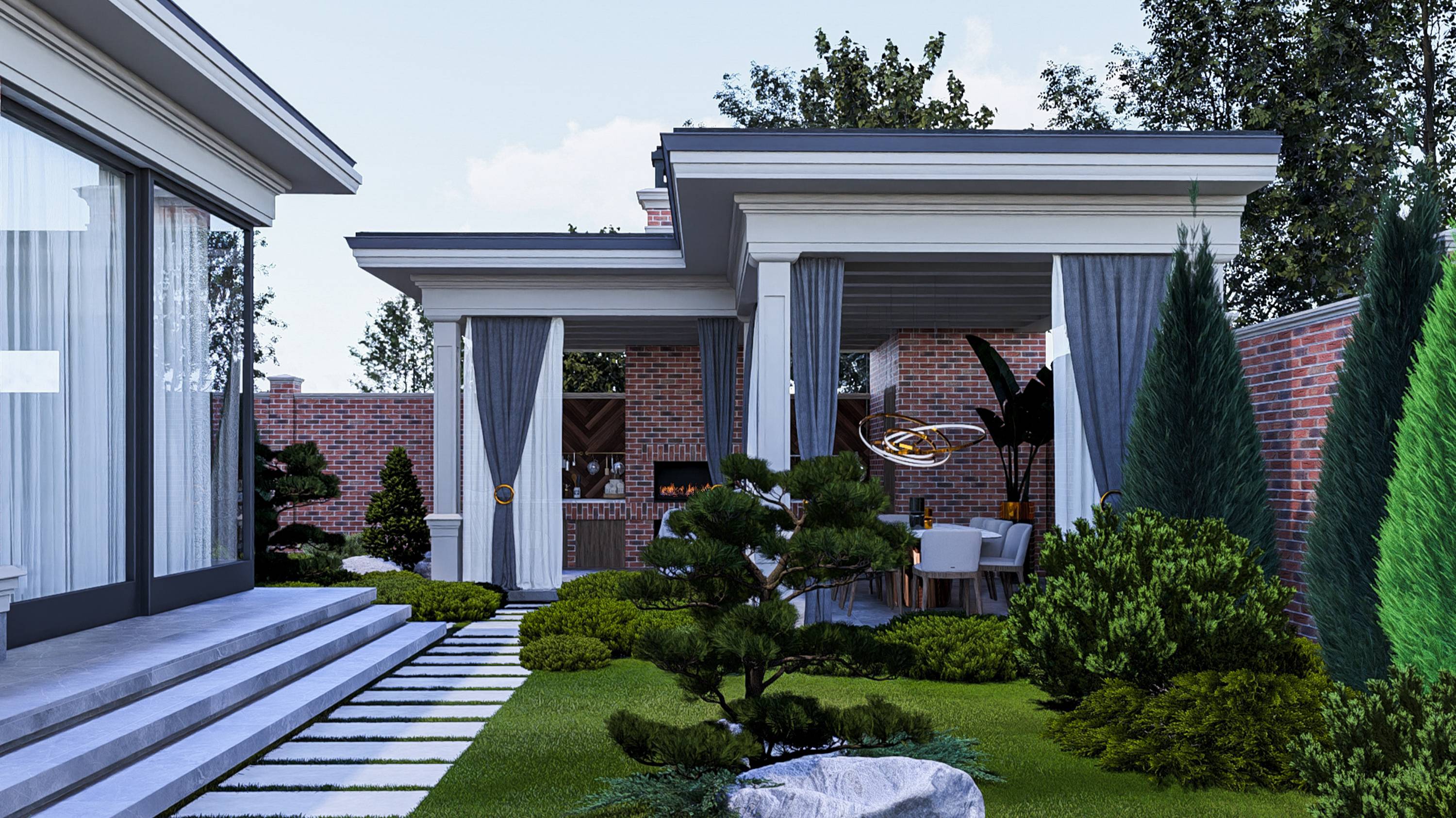 Ландшафтный дизайн и обустройство зоны BBQ