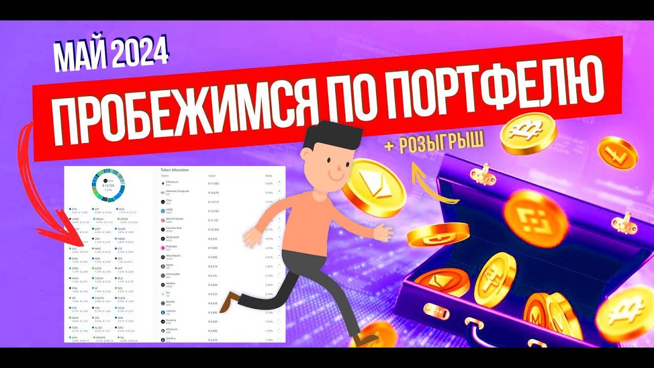 ПРОБЕЖИМСЯ ПО ПОРТФЕЛЮ! Майский обзор моего криптопортфеля. Докупил OP, W, STRK, PHA, IRON, PORT3