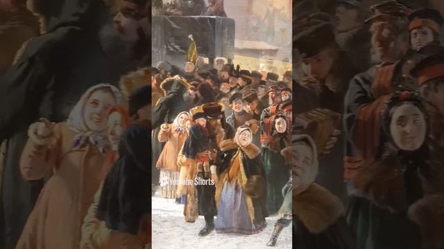 "Народное гулянье во время масленицы на Адмиралтейской площади в Петербурге". К.Маковский.1869г.