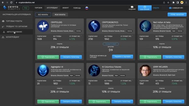 Подробный обзор торгового терминала Cryptorobotics 2024