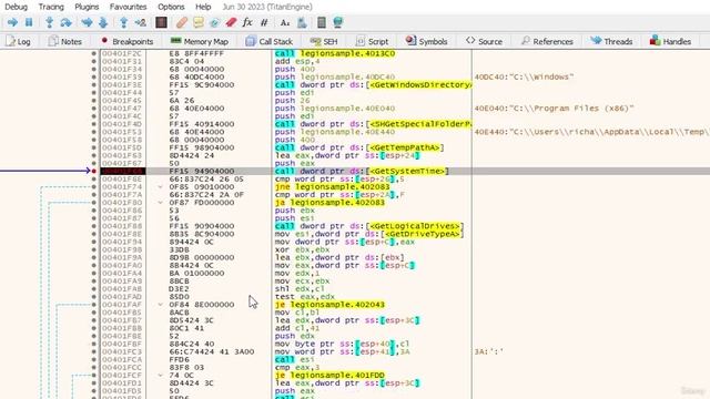 11. Ransomware analysis with Ghidra and x64dbg 7. Lab Legion ransomware 6 Patching with x32dbg