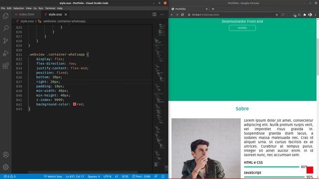 Frontend - Criando seu portfólio - 99 - Extra - Incluindo botão de WhatsApp