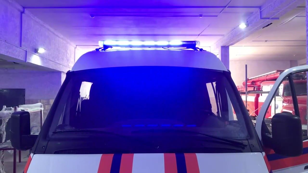 Спецсигнал светодиодный на крышу авто синий+синий (Режимы)