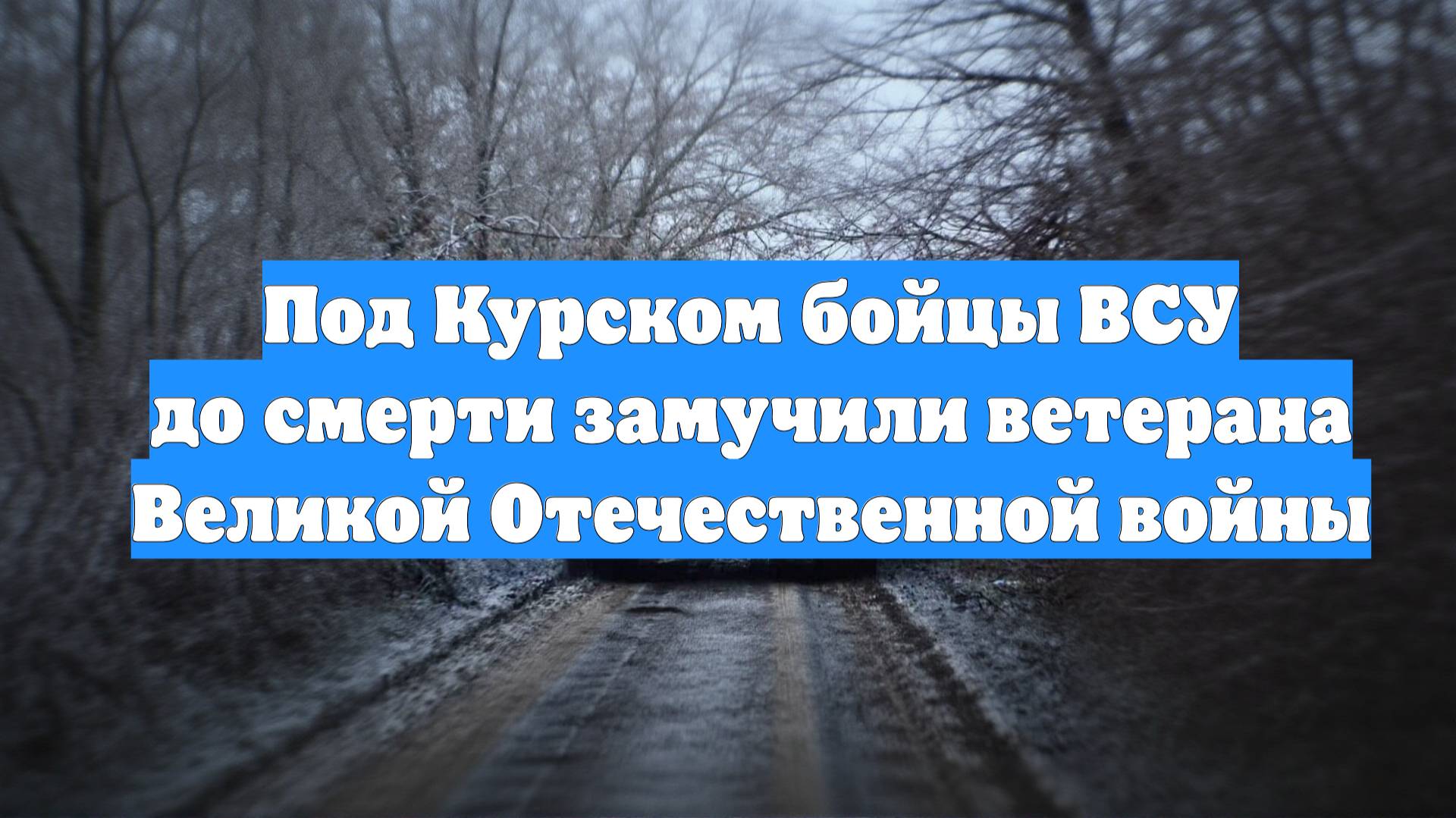Под Курском бойцы ВСУ до смерти замучили ветерана Великой Отечественной войны