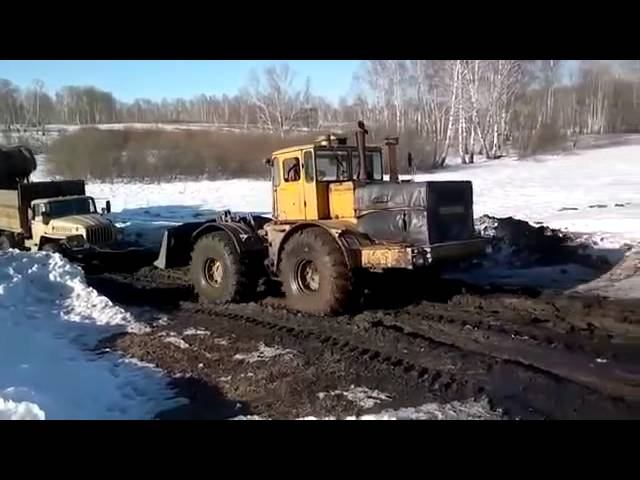 автопоезд К 700 тащит УРАЛ 4320 #КАМАЗ