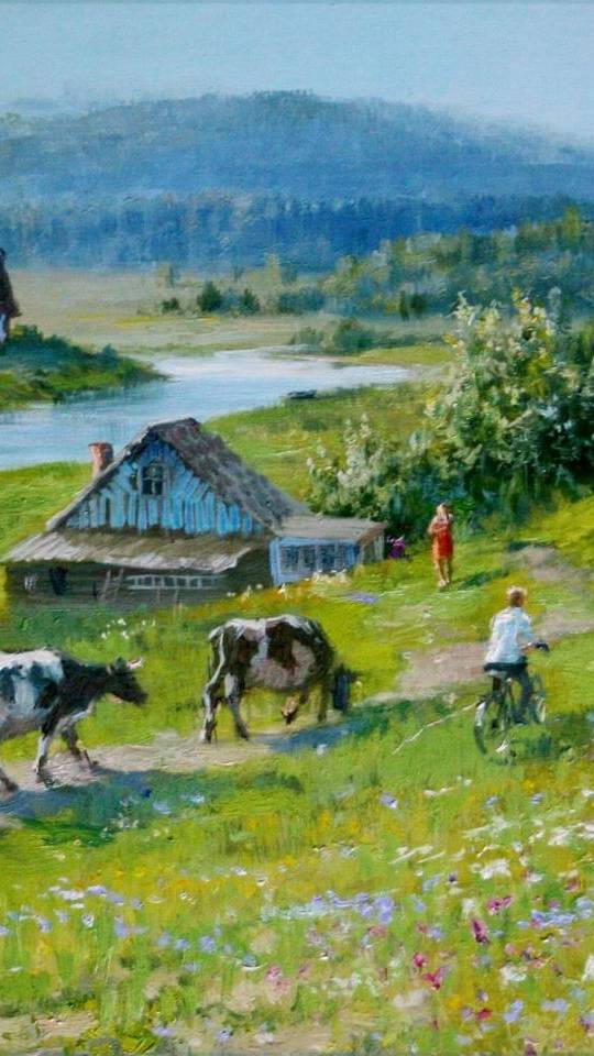 зима в деревне))