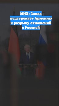 МИД: Запад подстрекает Армению к разрыву отношений с Россией