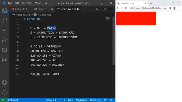 Frontend - Entendo o HTML com o CSS - 0422 - Cores HSL