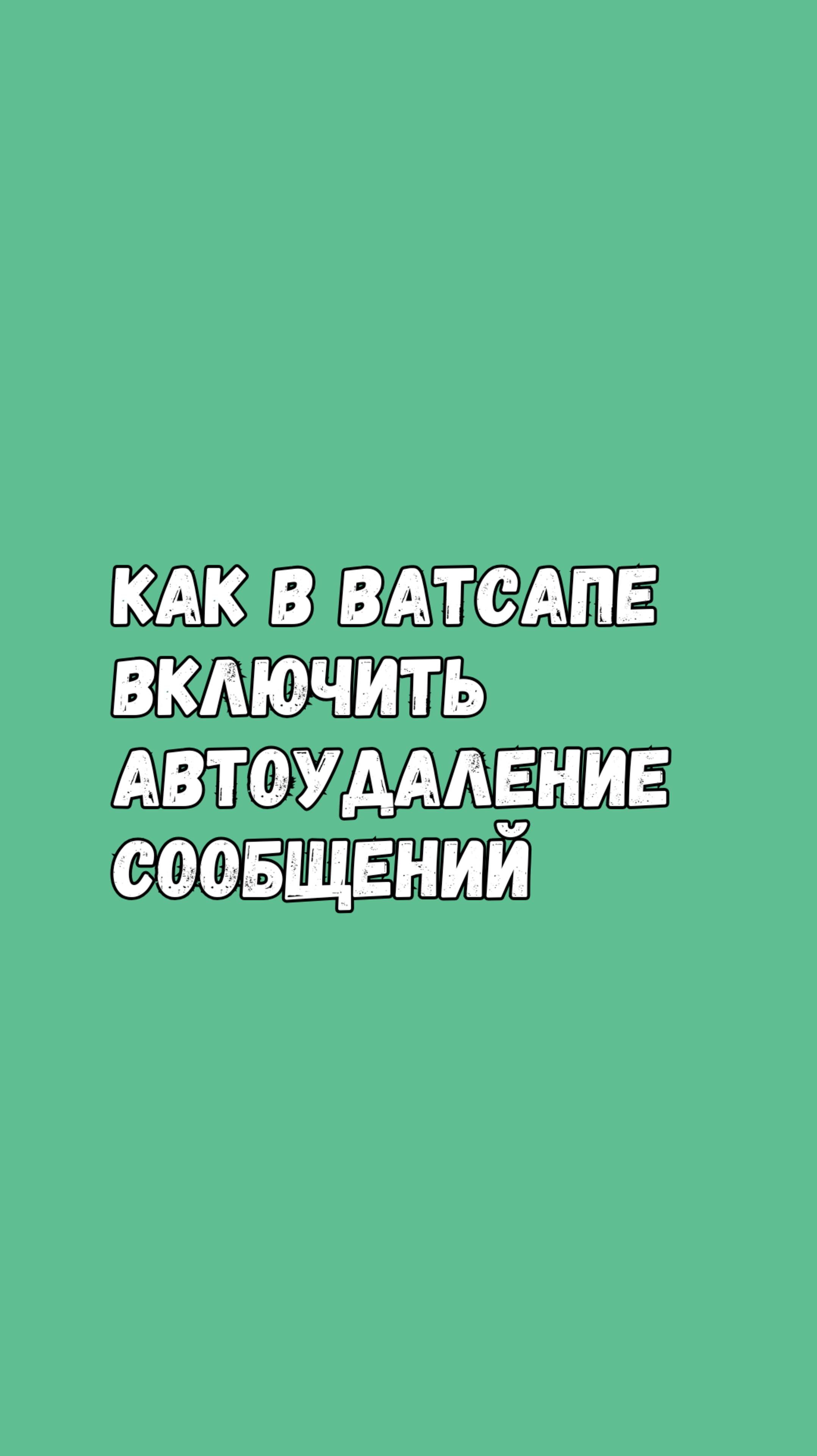 АВТОУДАЛЕНИЕ СООБЩЕНИЙ в WhatsApp: как включить