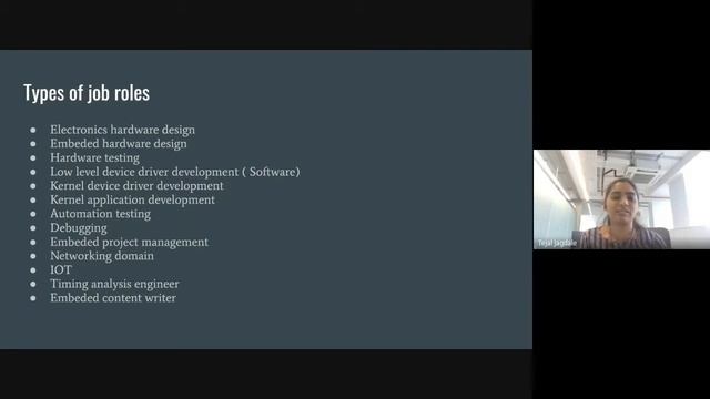 A career in Embedded System by Tejal Jagdale, Alumna, E&TC, SITRC, Nashik