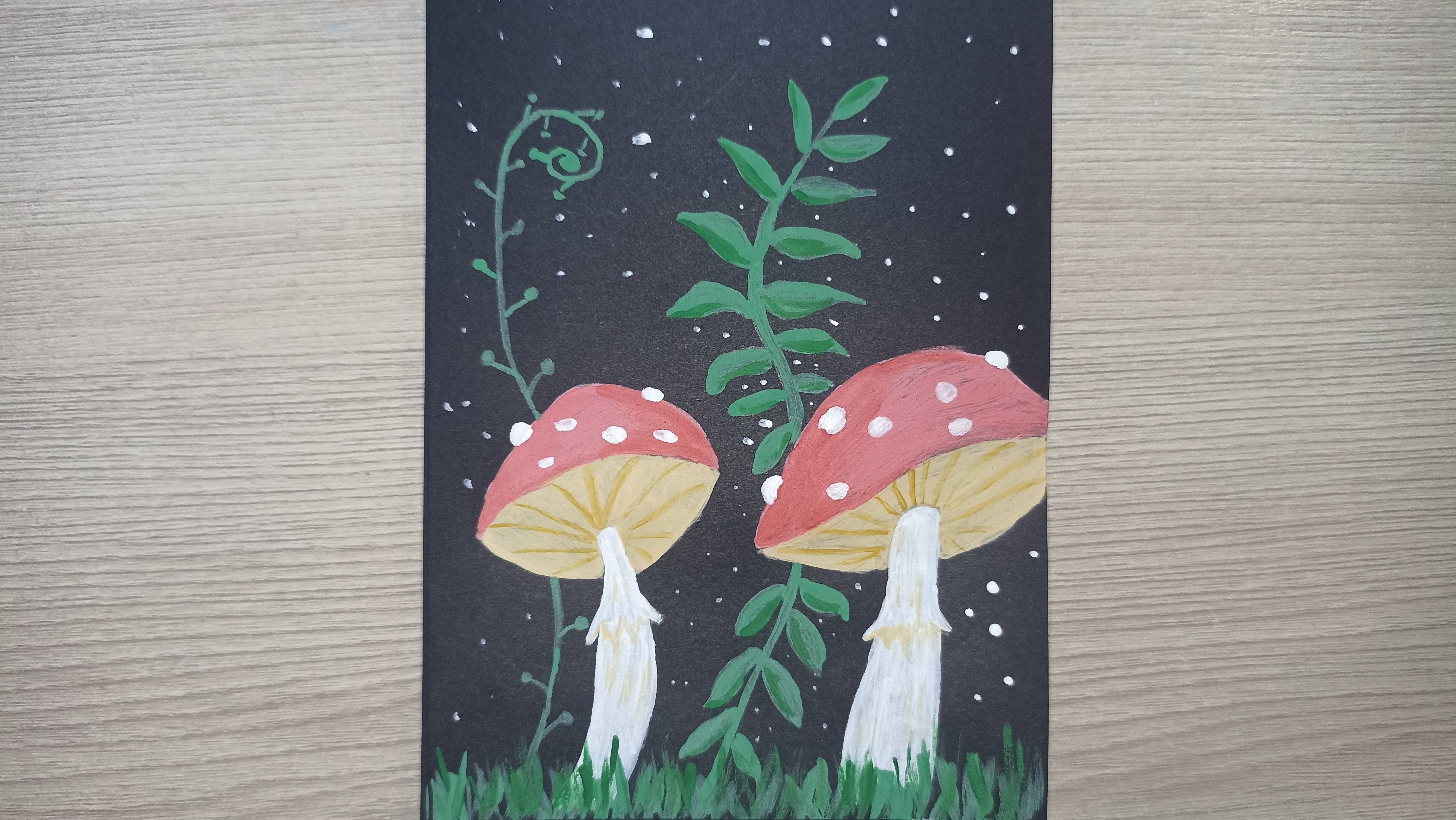 Рисунок гуашью / Грибы