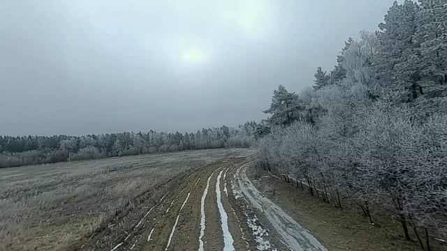 Зимний полёт на квадрокоптере.