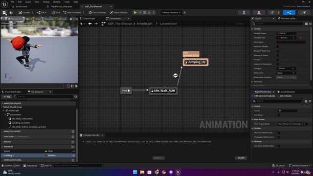 3.2. Setup Jump Up & Falling Animation