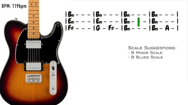 Electric 12 Bar Blues Backing Track in Bm