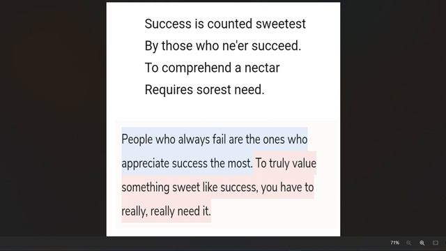 Success is counted sweetest by Emily Dickinson line by line explanation, bangla summary ,Theme