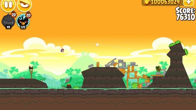 проходение игры angry birds seasons (с модом) эпизод go green get lucky 1 часть