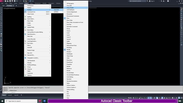 8. How to Set AutoCAD Classic Toolbar