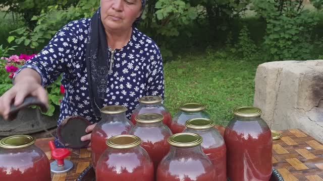 Kənd Həyatı. Harvesting 100 Lbs Peaches and Making Natural Juice for Winter