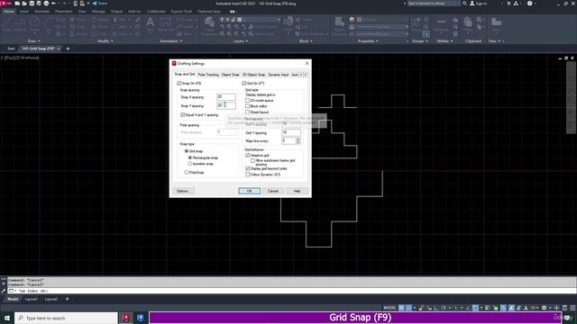 2. Grid Snap (F9)