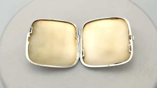 German Silver and Erotica Enamel Cigarette Case - Antique Circa 1920 - AC Silver (A4685)