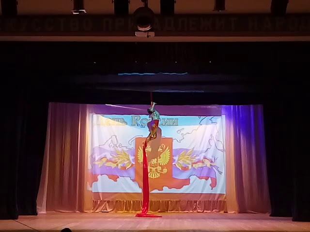 День России. Гимнасты на полотнах.