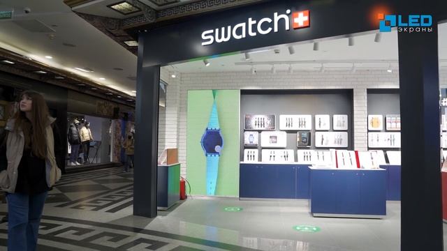 INDOOR видеоэкран для магазина Swatch, г. Москва, P3 мм