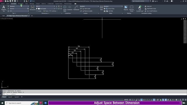 14. Adjust Space Between Dimension