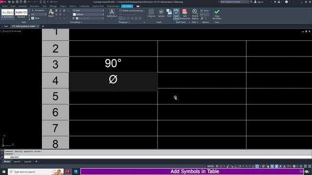 2. Add Symbols in Table
